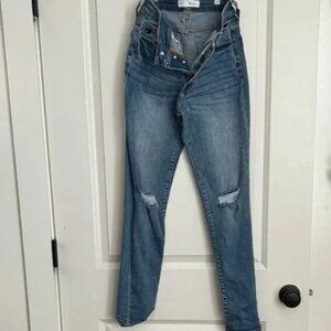KHAITE Blue Ripped Skinny Jeans